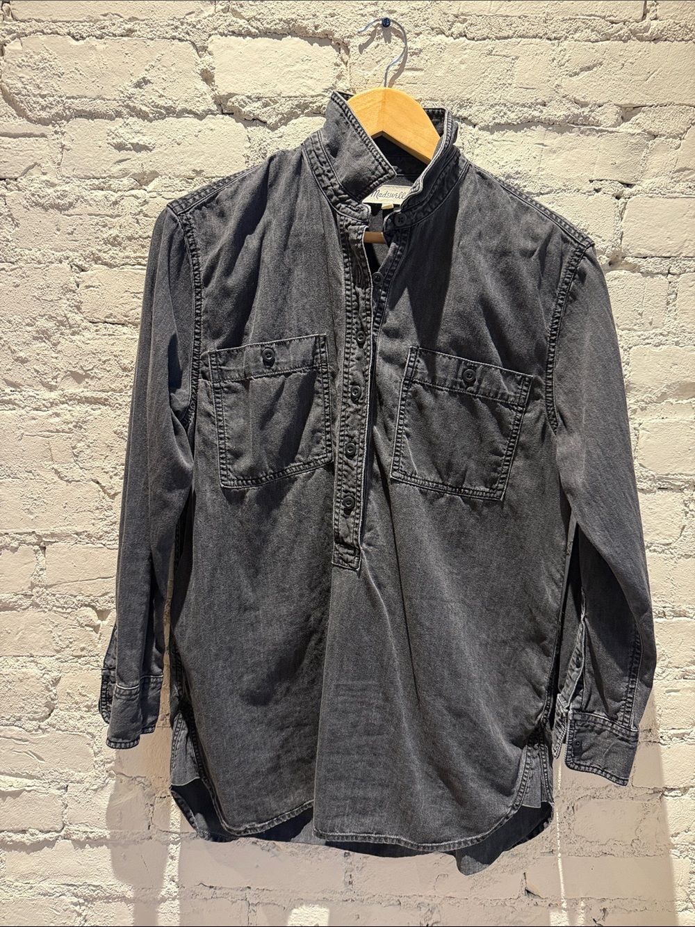 Madewell Washed Black Button-Front Casual Shirt